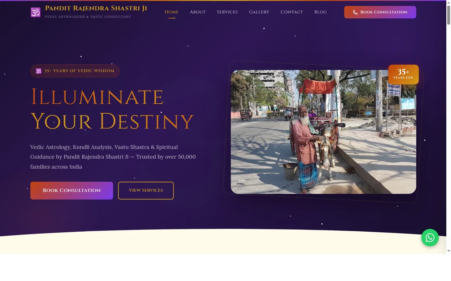 Pandit Shastri Ji demo website