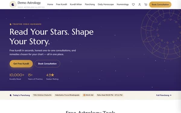 Astrology & Jyotish website design