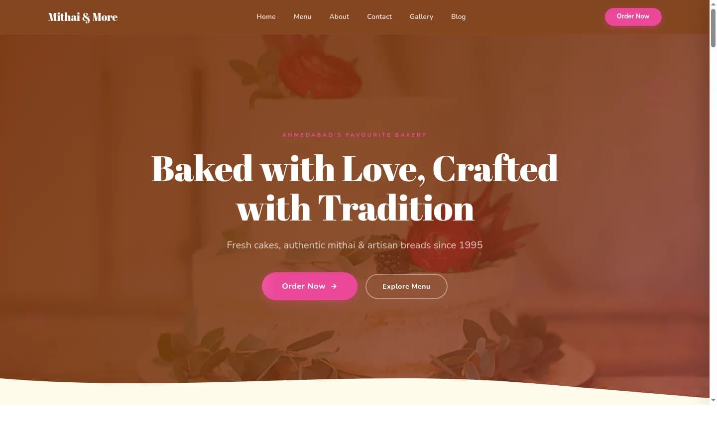 Mithai & More demo website