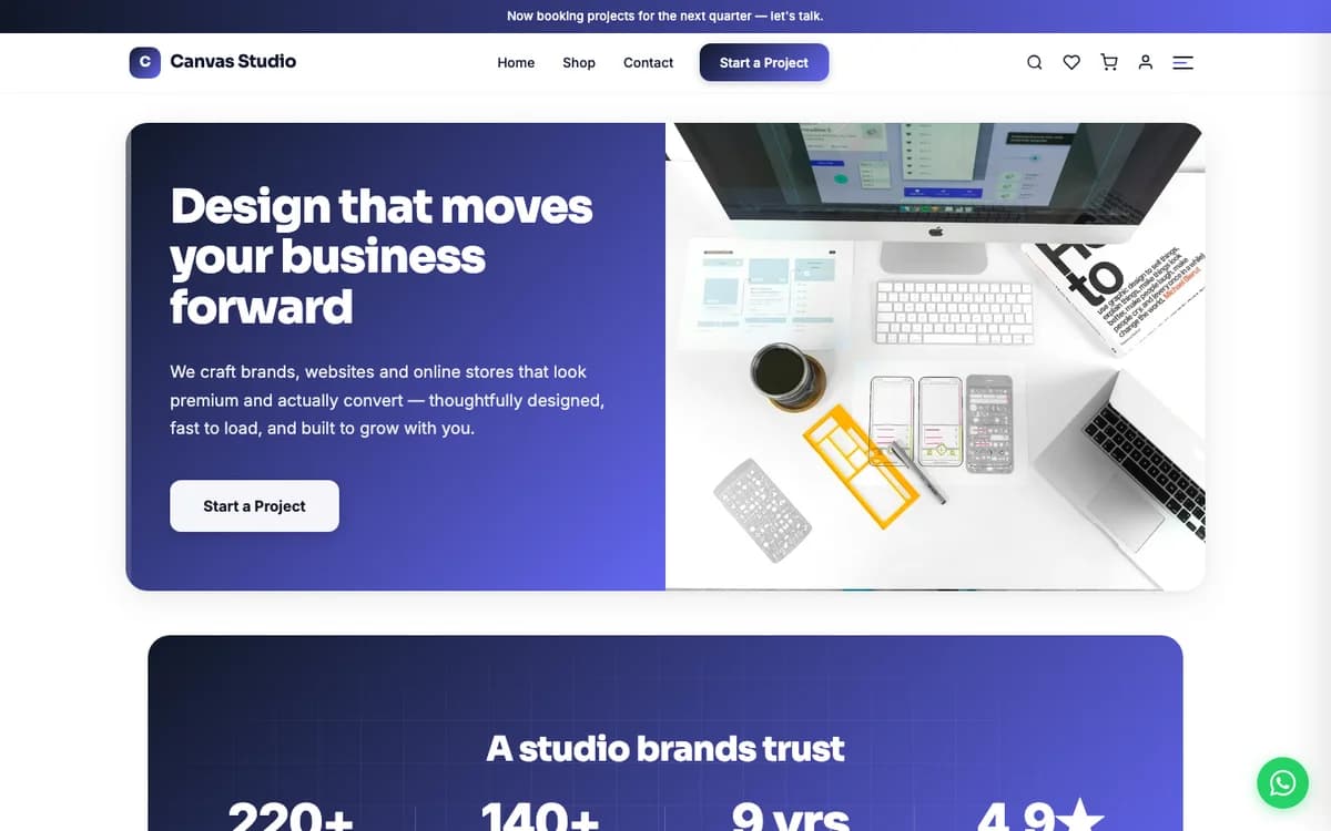 Canvas — Blank Builder demo website