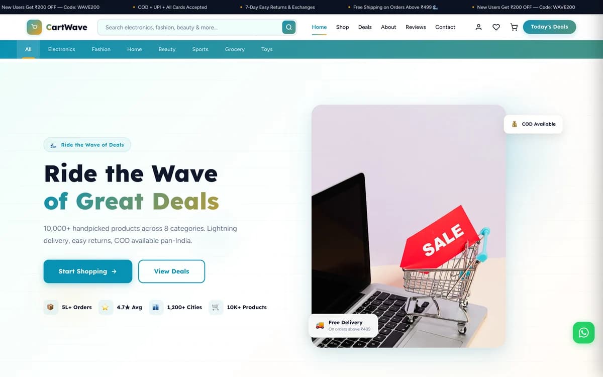 CartWave demo website