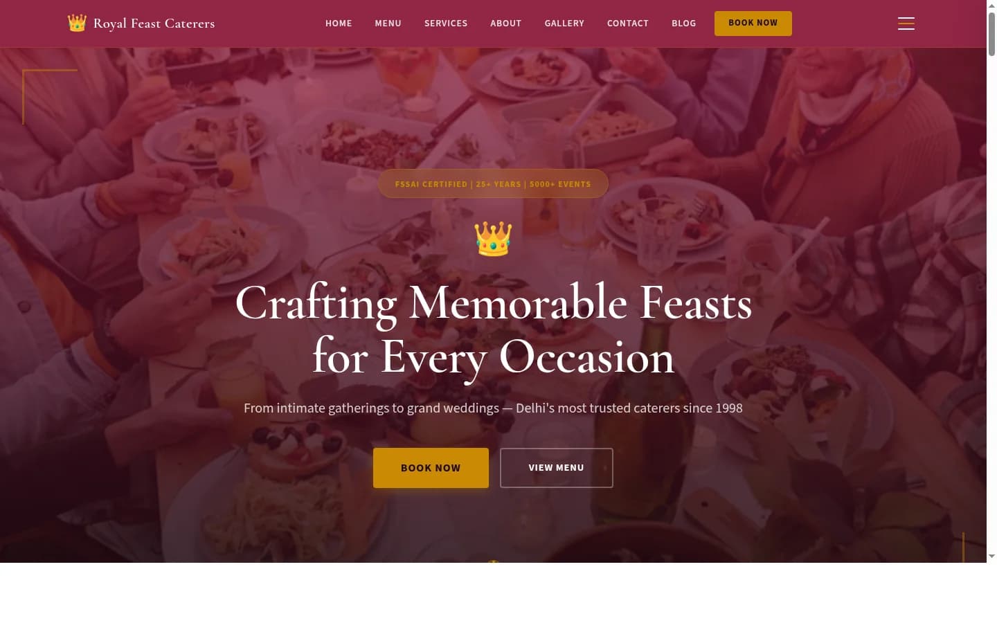 Royal Feast Caterers demo website
