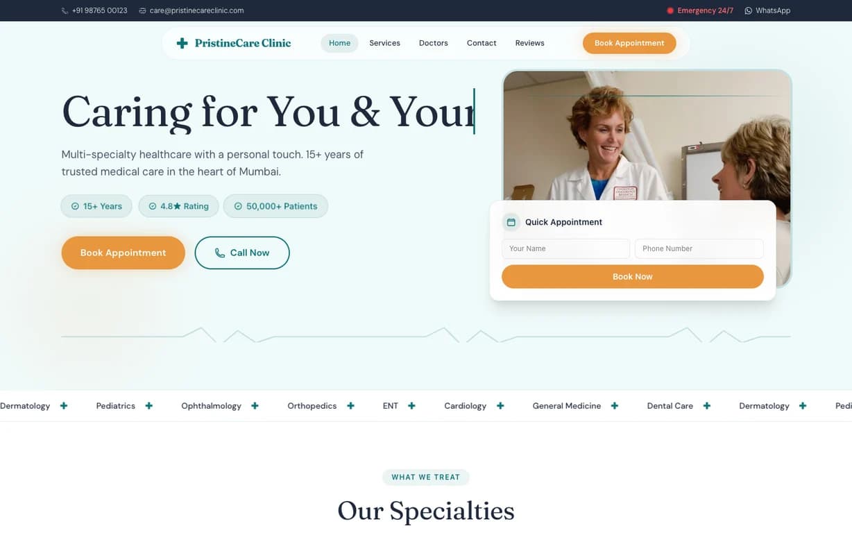 Premium Clinic demo website