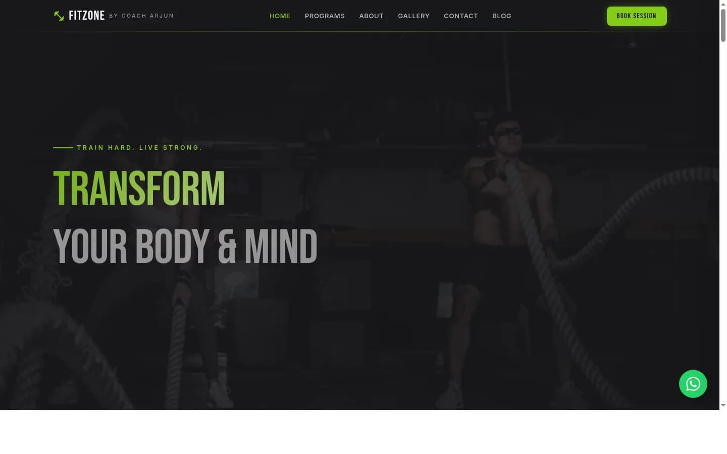 FitZone Fitness demo website