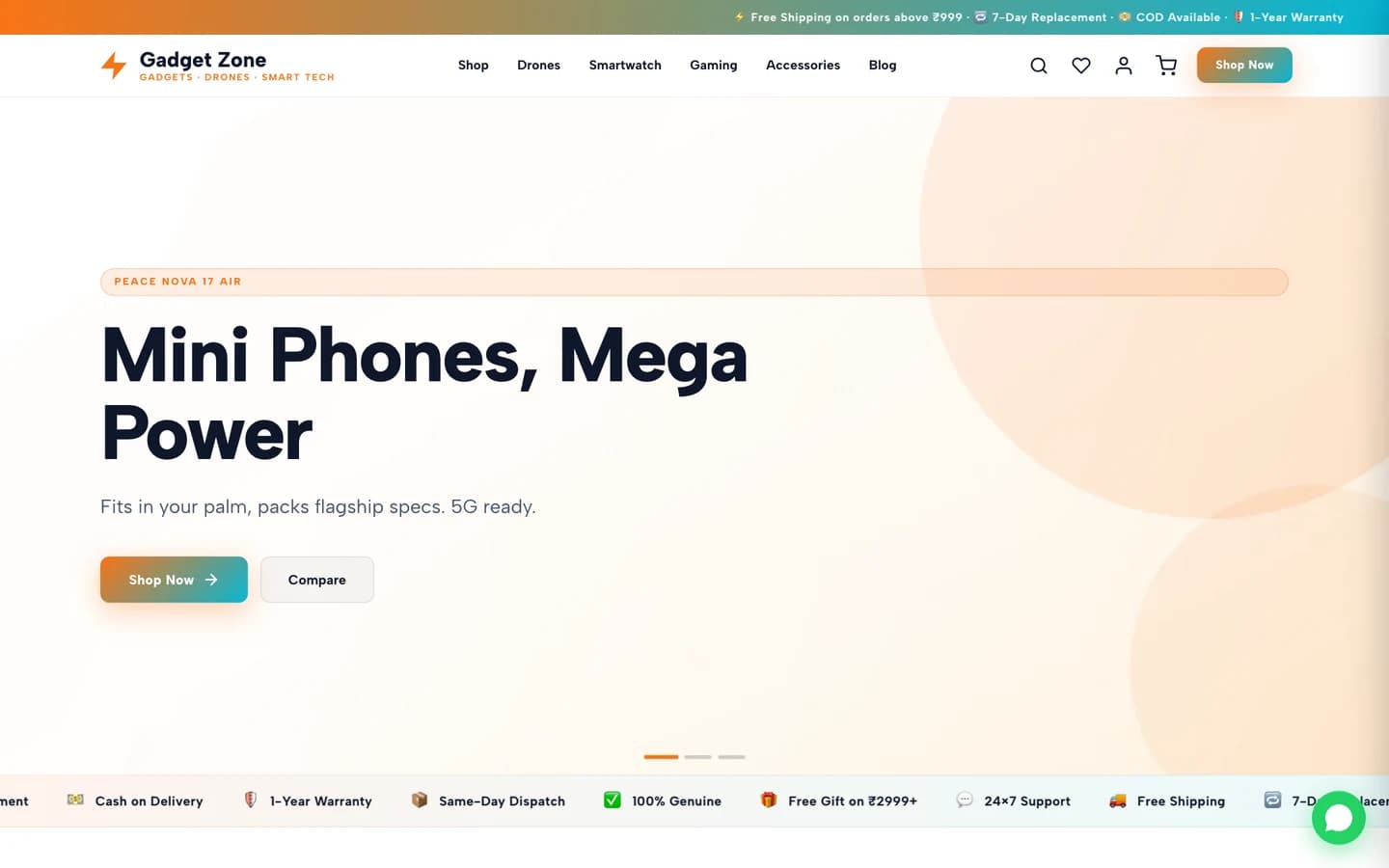 Gadget Zone demo website