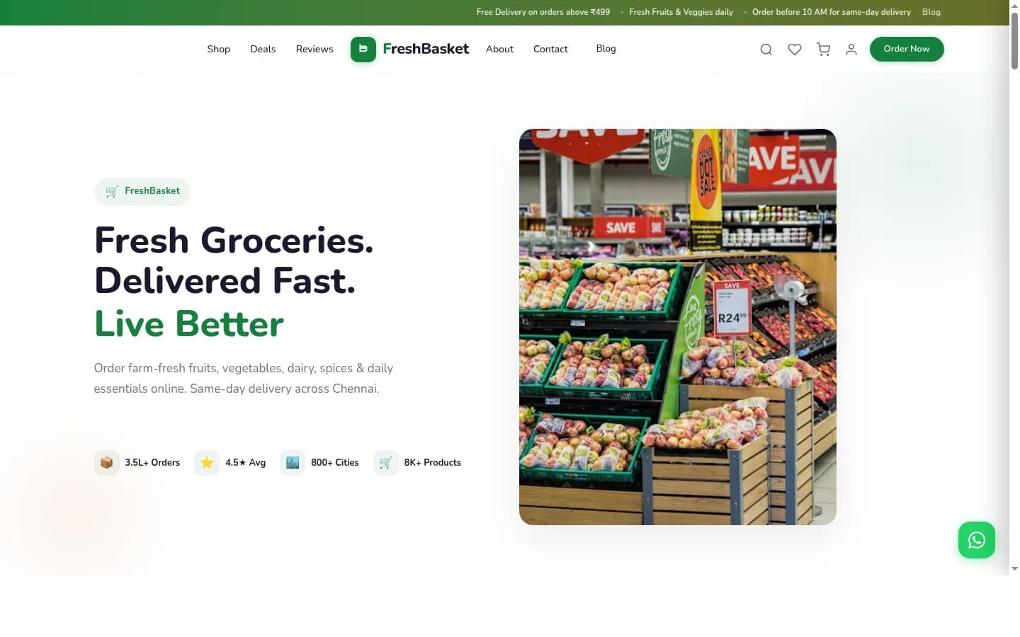 FreshBasket demo website
