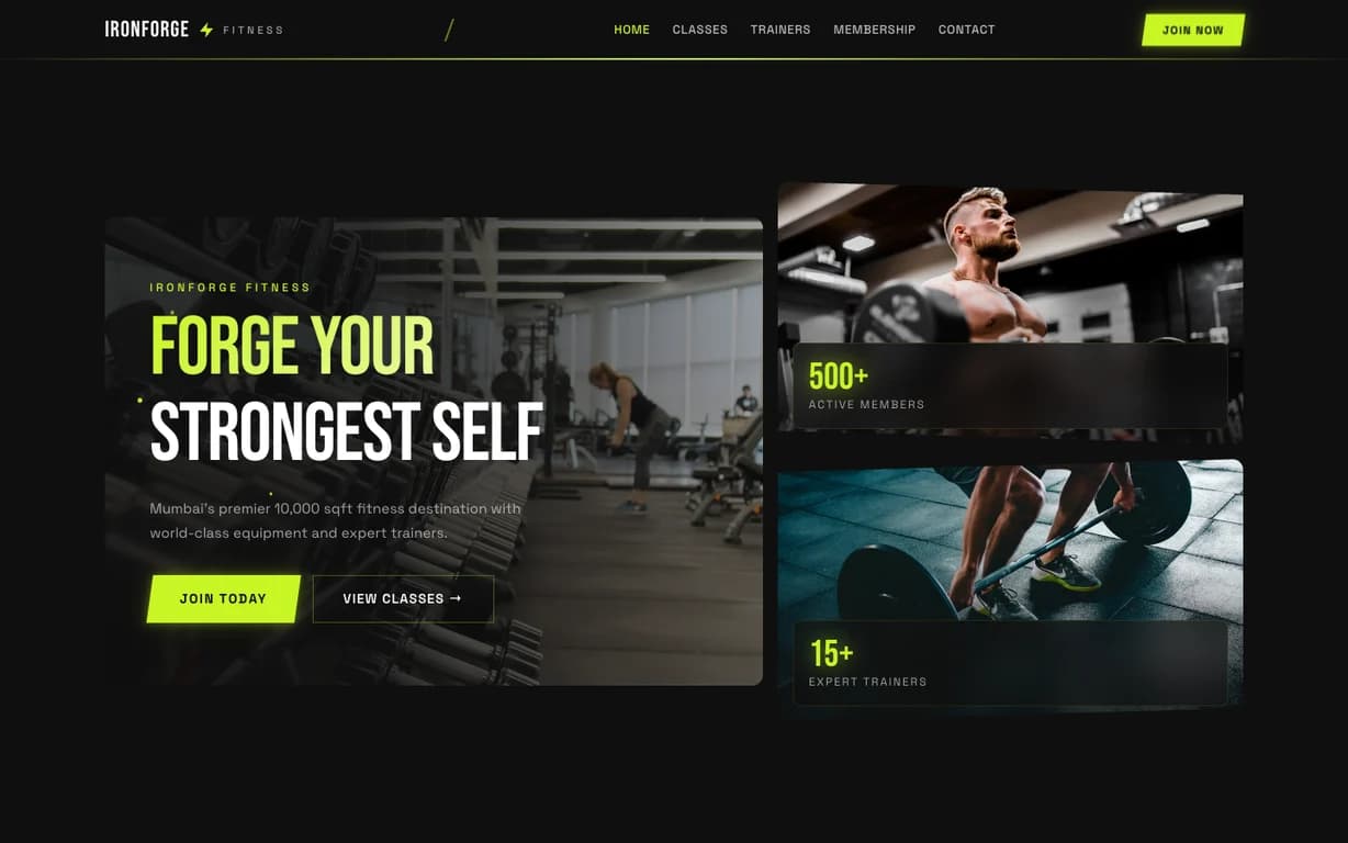 Premium Gym demo website