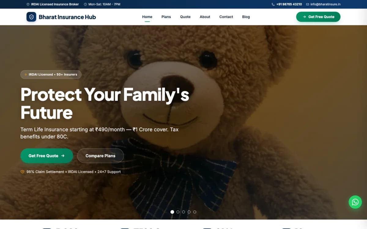 Insurance Broker demo website