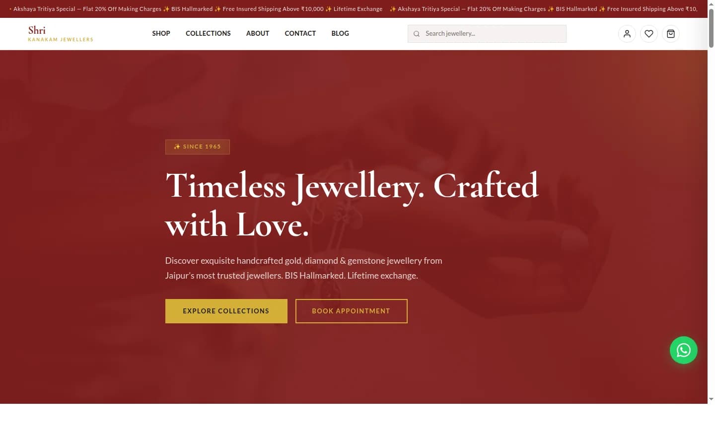 Shri Kanakam Jewellers demo website