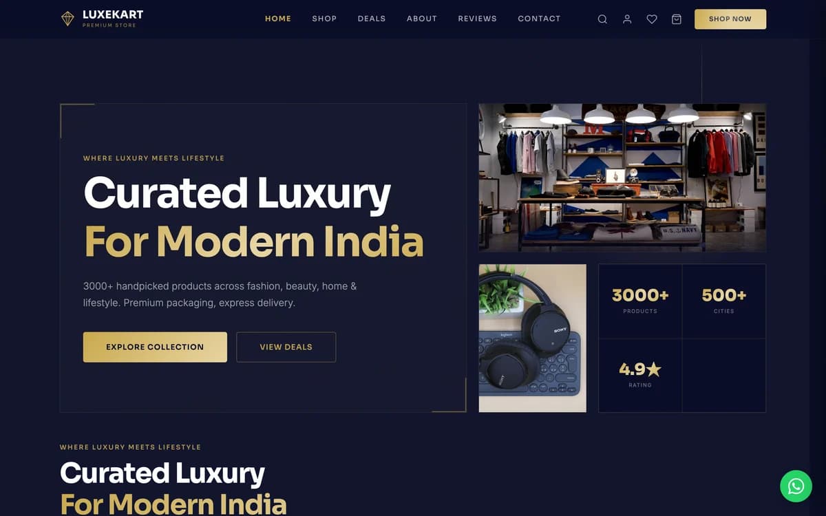 LuxeKart demo website