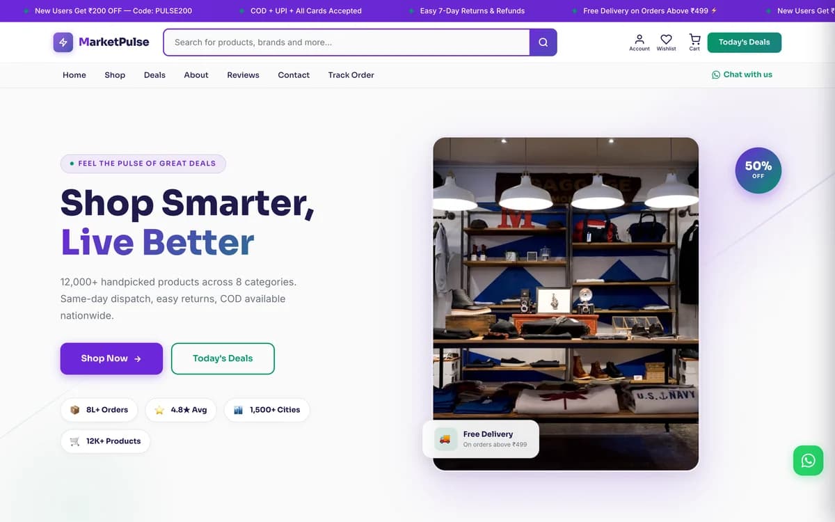 MarketPulse demo website