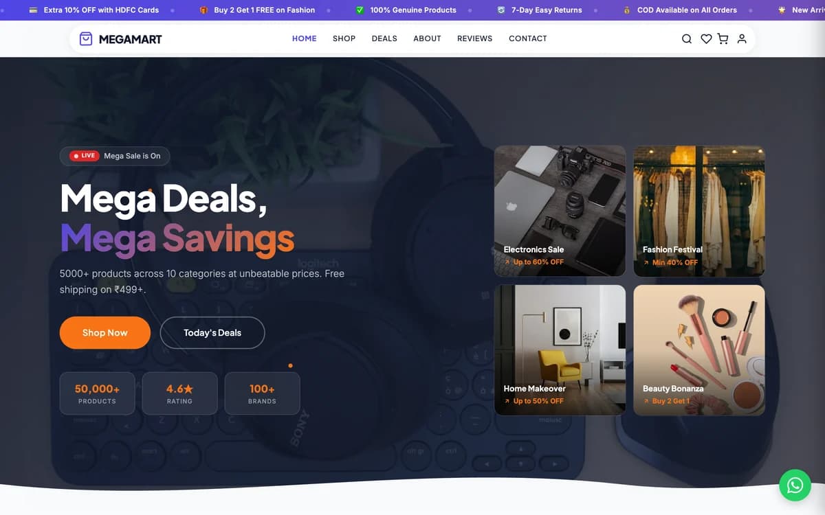 MegaMart demo website