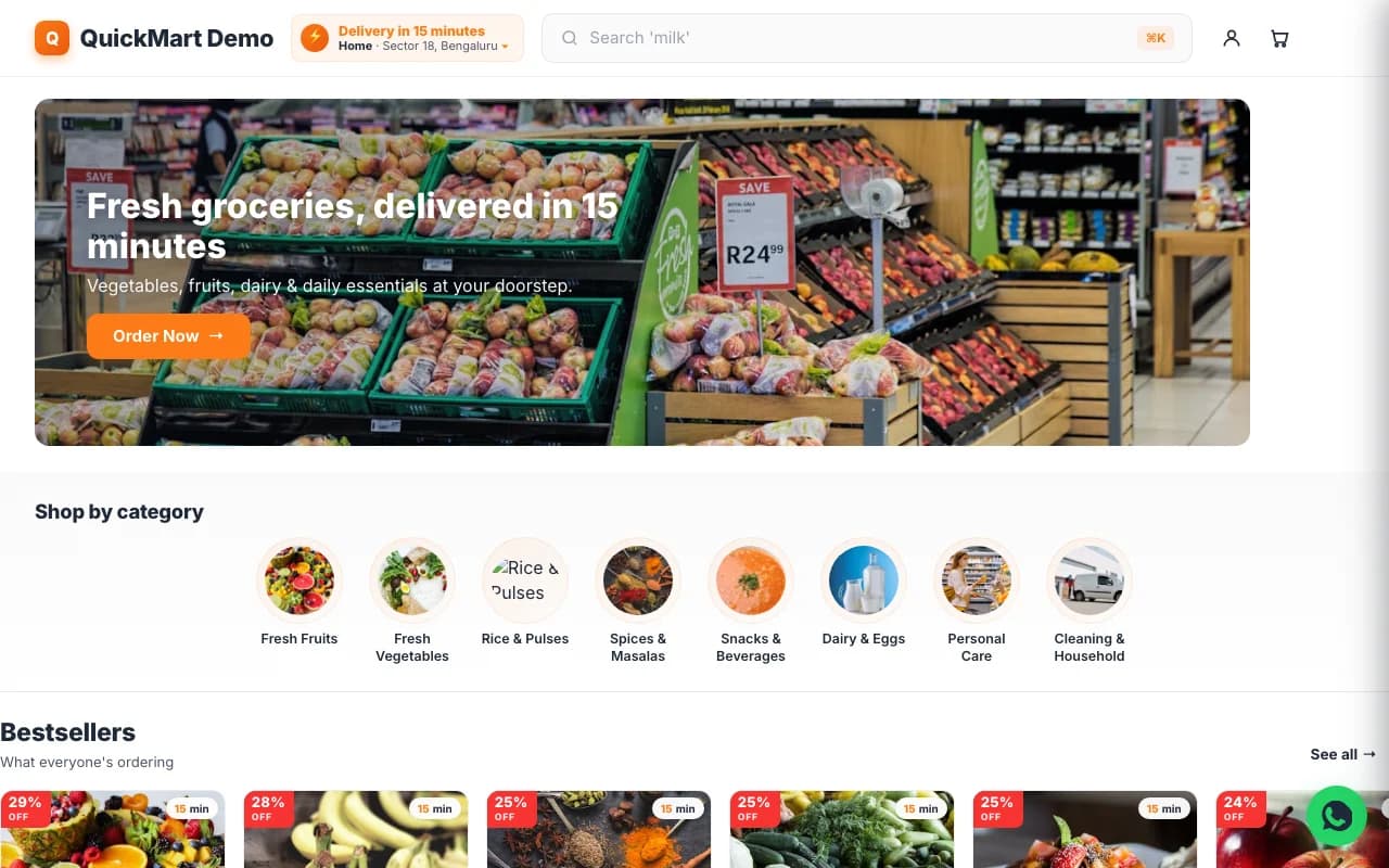 QuickMart demo website