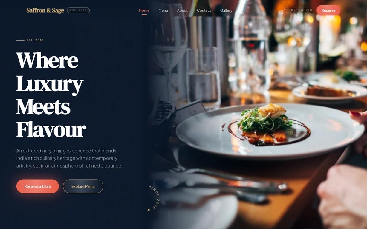Restaurant Luxury demo website