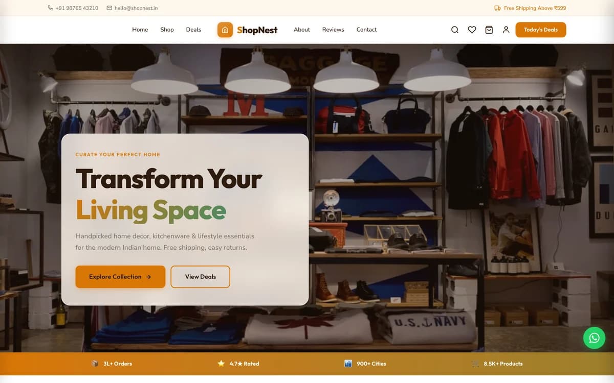 ShopNest demo website