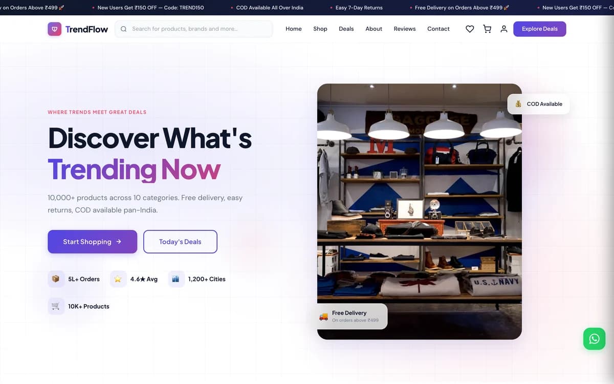 TrendFlow demo website