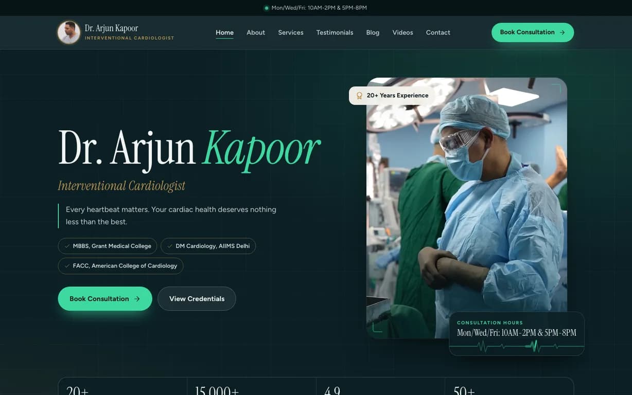 Vitals demo website