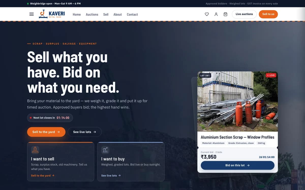 Yard demo website