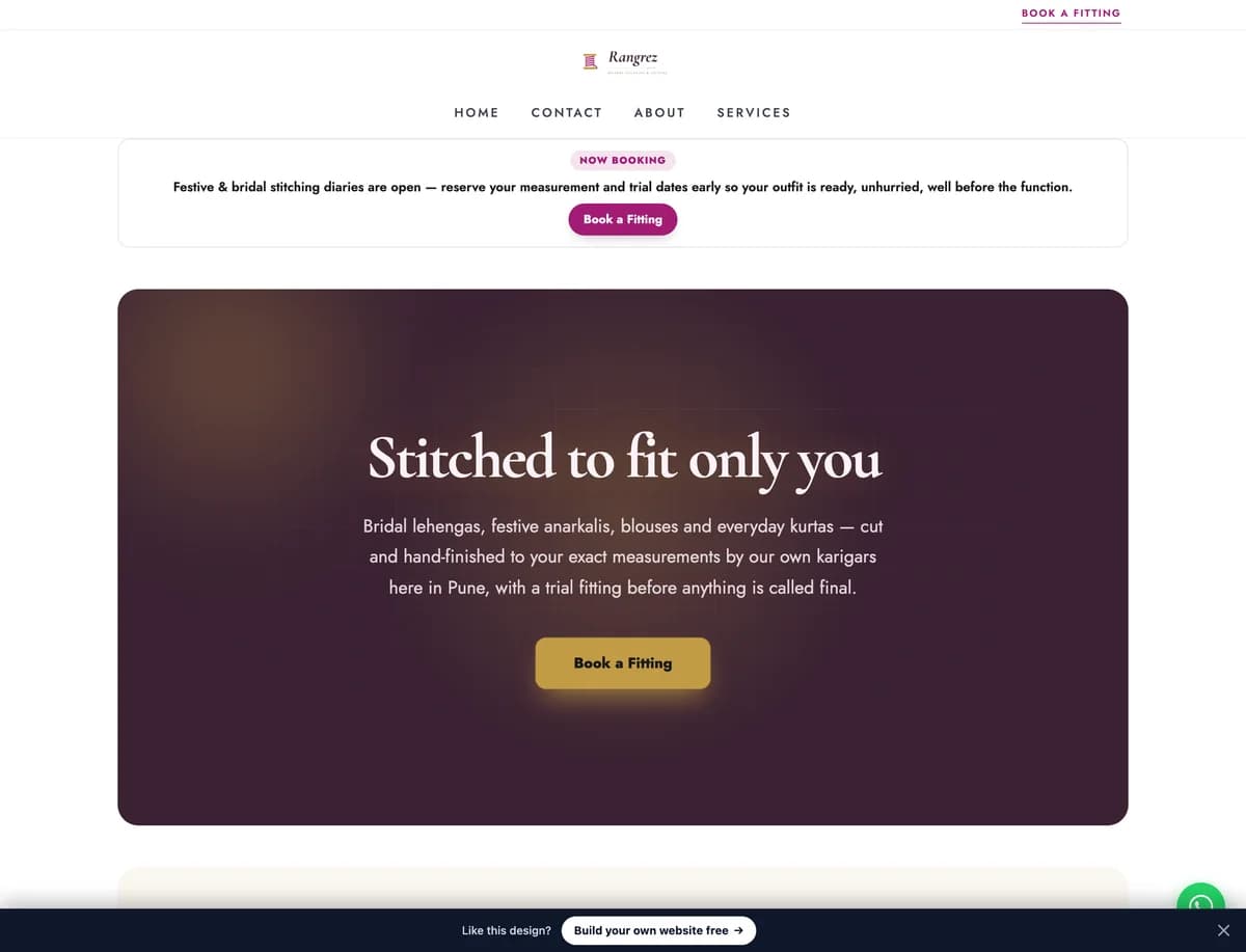 Rangrez Atelier demo website