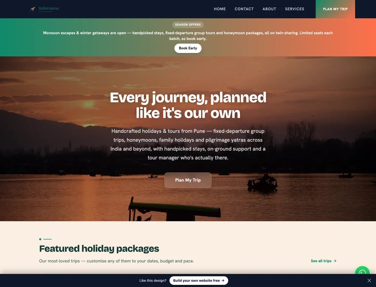 Safarnama Journeys demo website