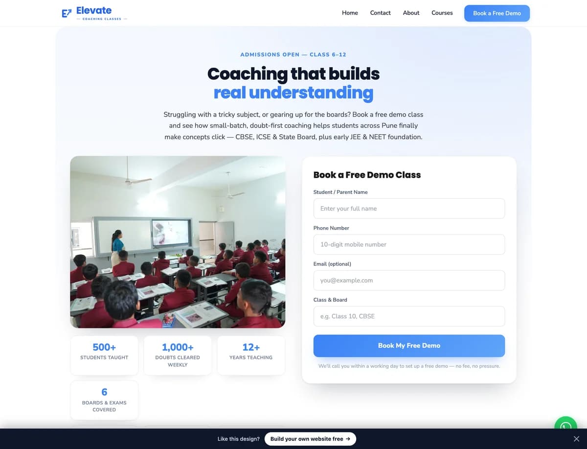 Elevate Coaching demo website